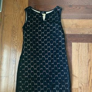 Black and gold fitted dress